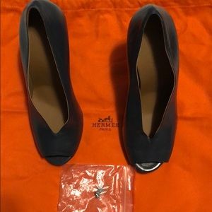 AUTHENTIC HERMES WOMEN SHOES HEELS BLUE